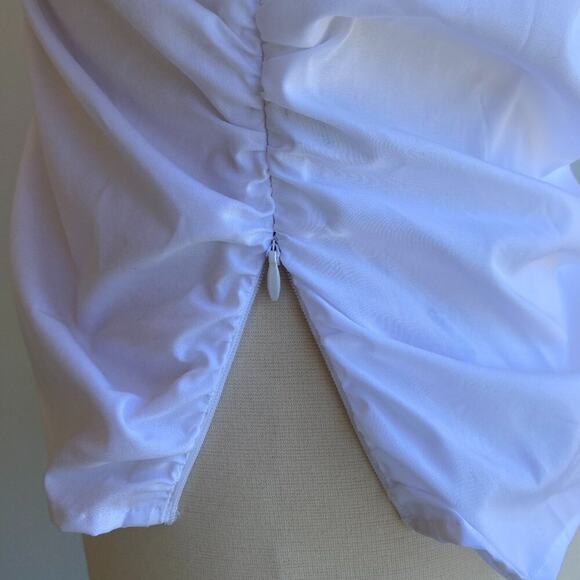 NWT Calvin Klein Cotton Puff-Sleeve V-Neck Top Shirt in Women's sz L - Picture 7 of 9